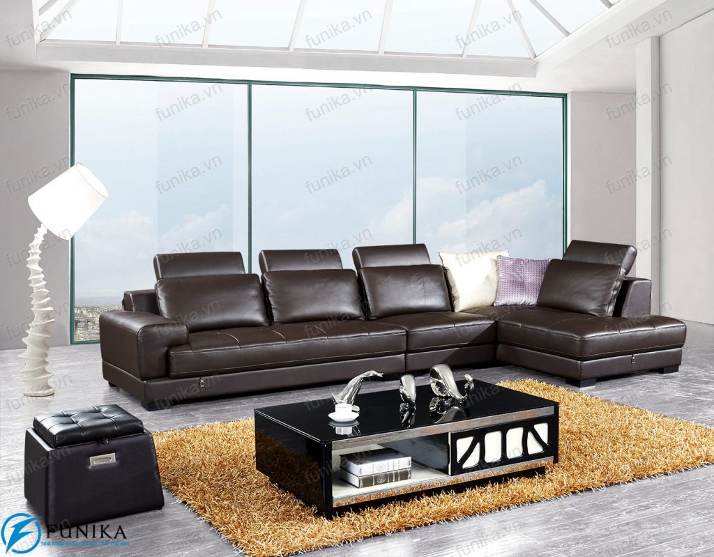 Mẫu ghế sofa hiện đại màu nâu trầm sang trọng
