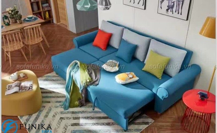 Mẫu sofa giường kéo đơn giản và thông minh cho phòng khách