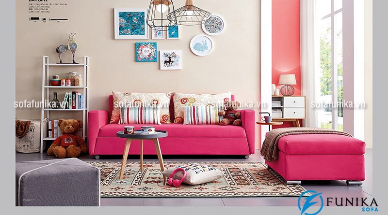 Ghế sofa màu hồng cá tính