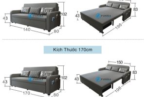 Kích thước sofa giường có hộc đồ F899