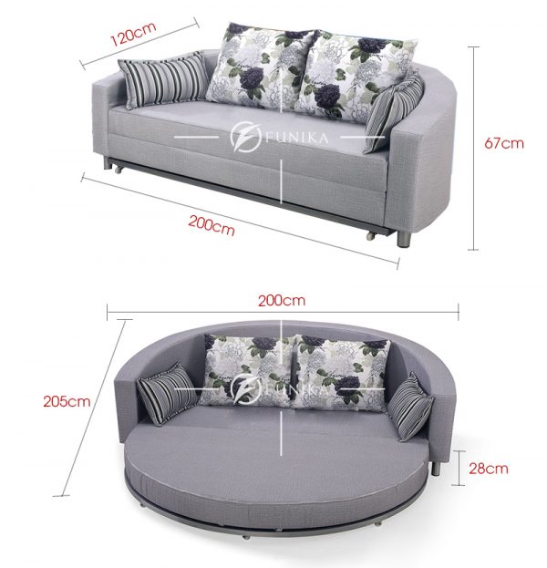 Kích thước sofa giường tròn BK-6021