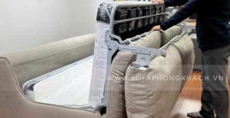 sofa giường gấp gọn 307 cao cấp tại showroom Funika ở trạng thái gấp gọn